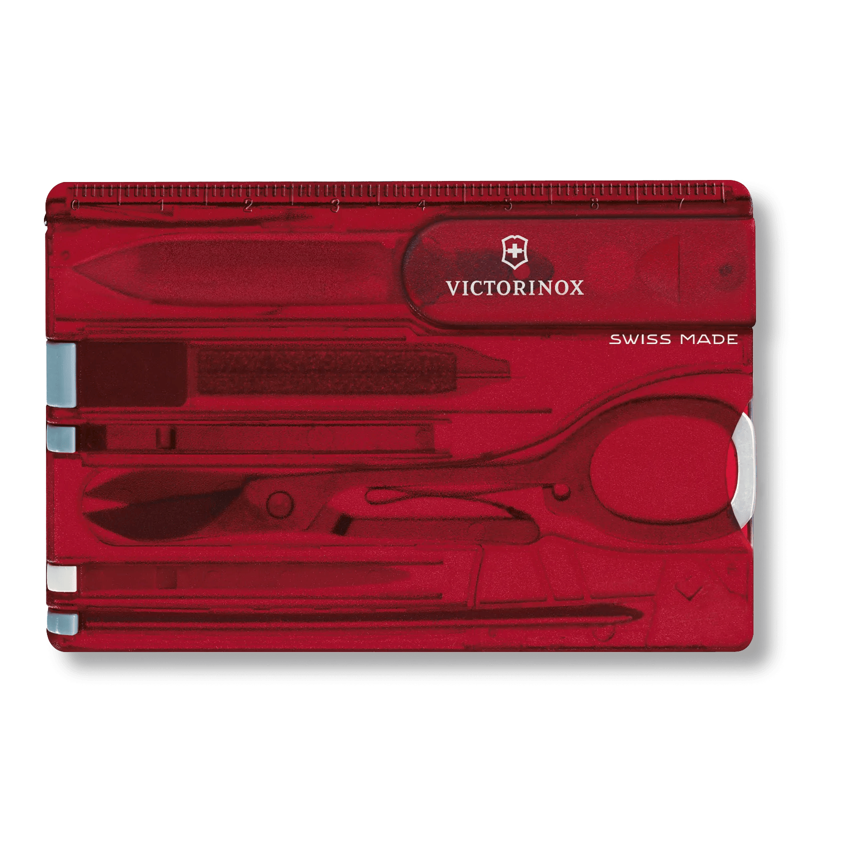 Schweizer Taschenmesser Swiss Card Classic - rot transparent-845