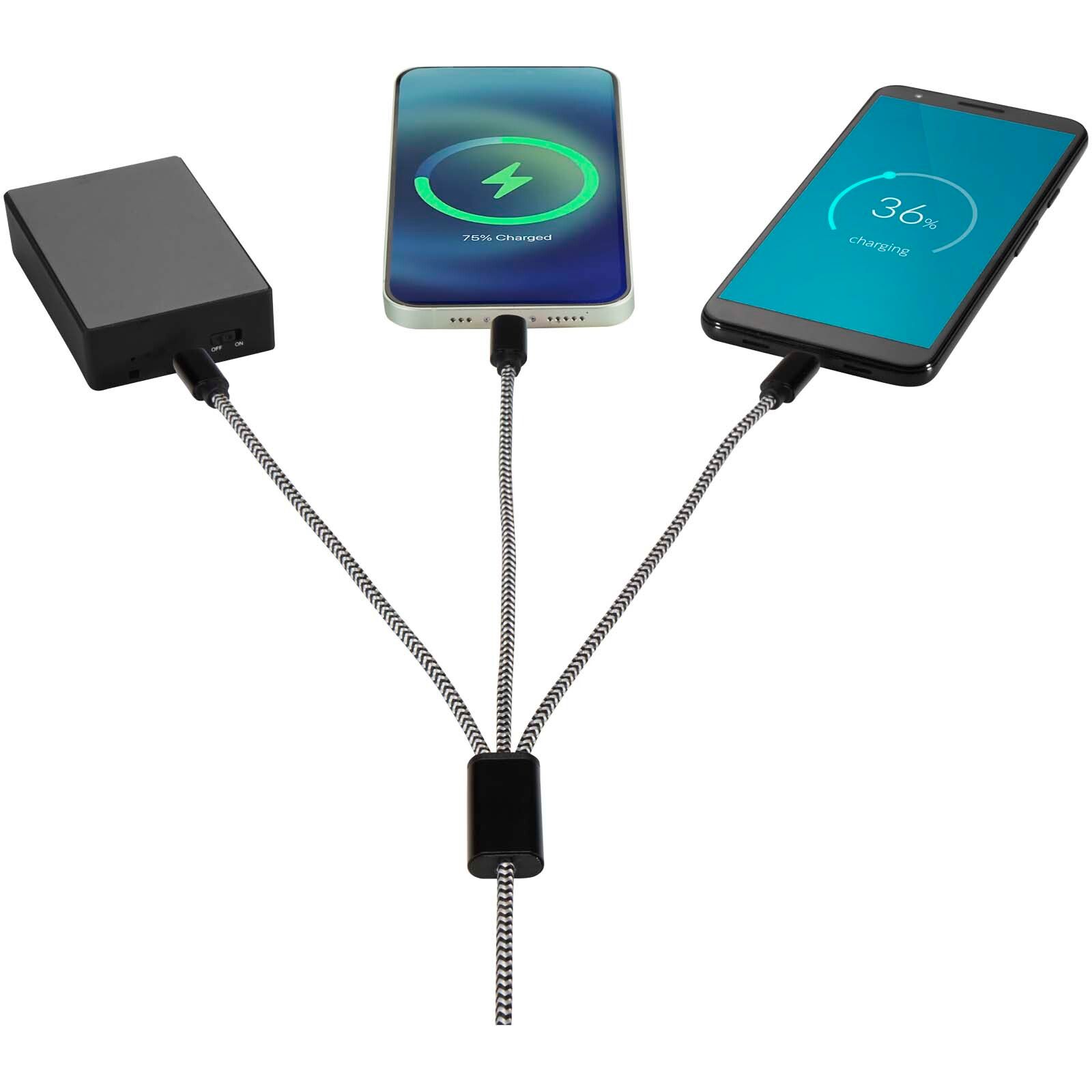 Alphecca 5-in-1-Ladekabel aus recyceltem Aluminium und RPET  - schwarz-345