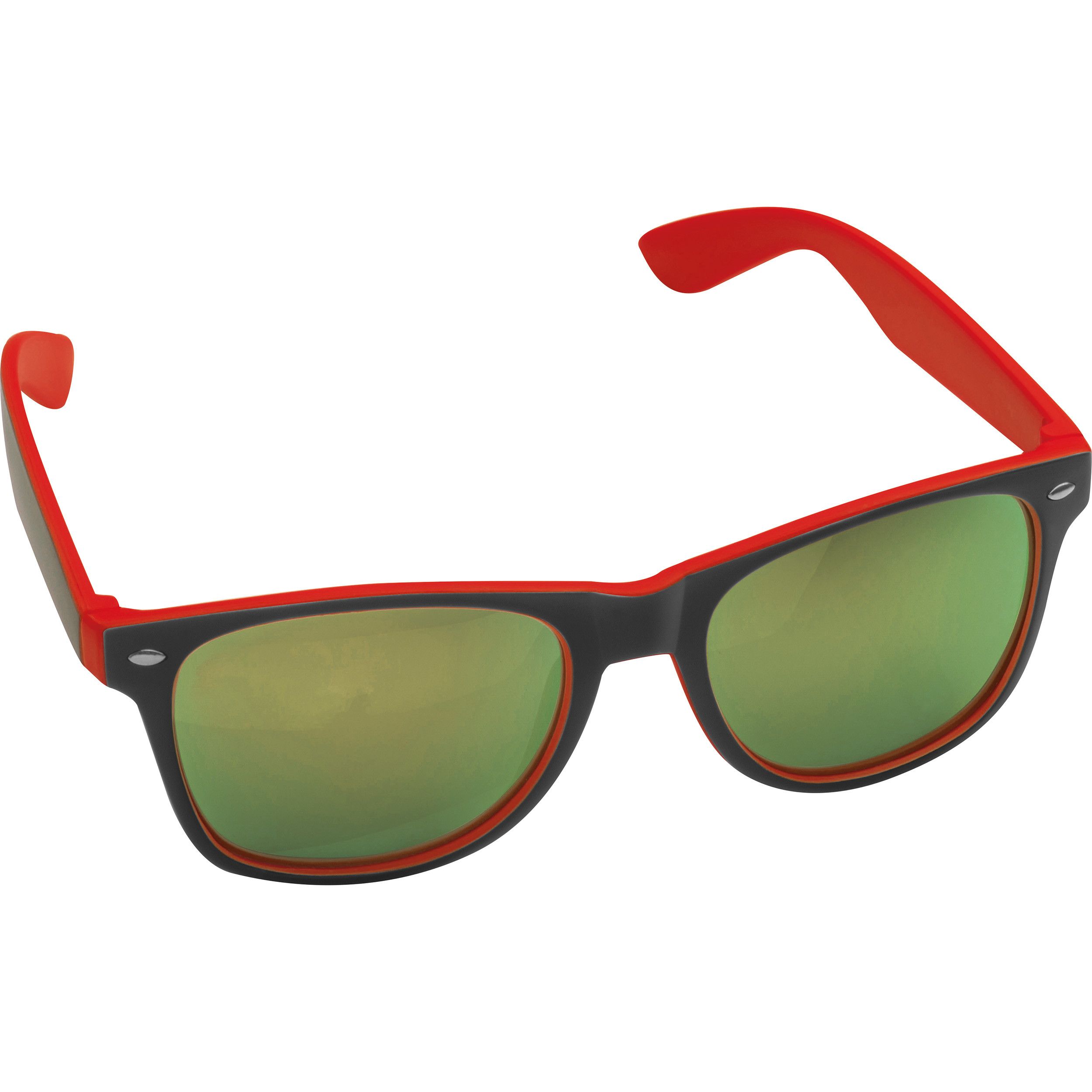 Sonnenbrille aus Kunststoff mit verspiegelten Gläsern, UV 400 Schutz - rot-747
