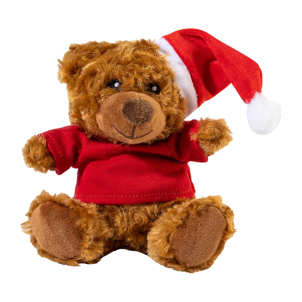 Mjuknalle RPET Plüsch-Weihnachtsteddy - braun - rot-651