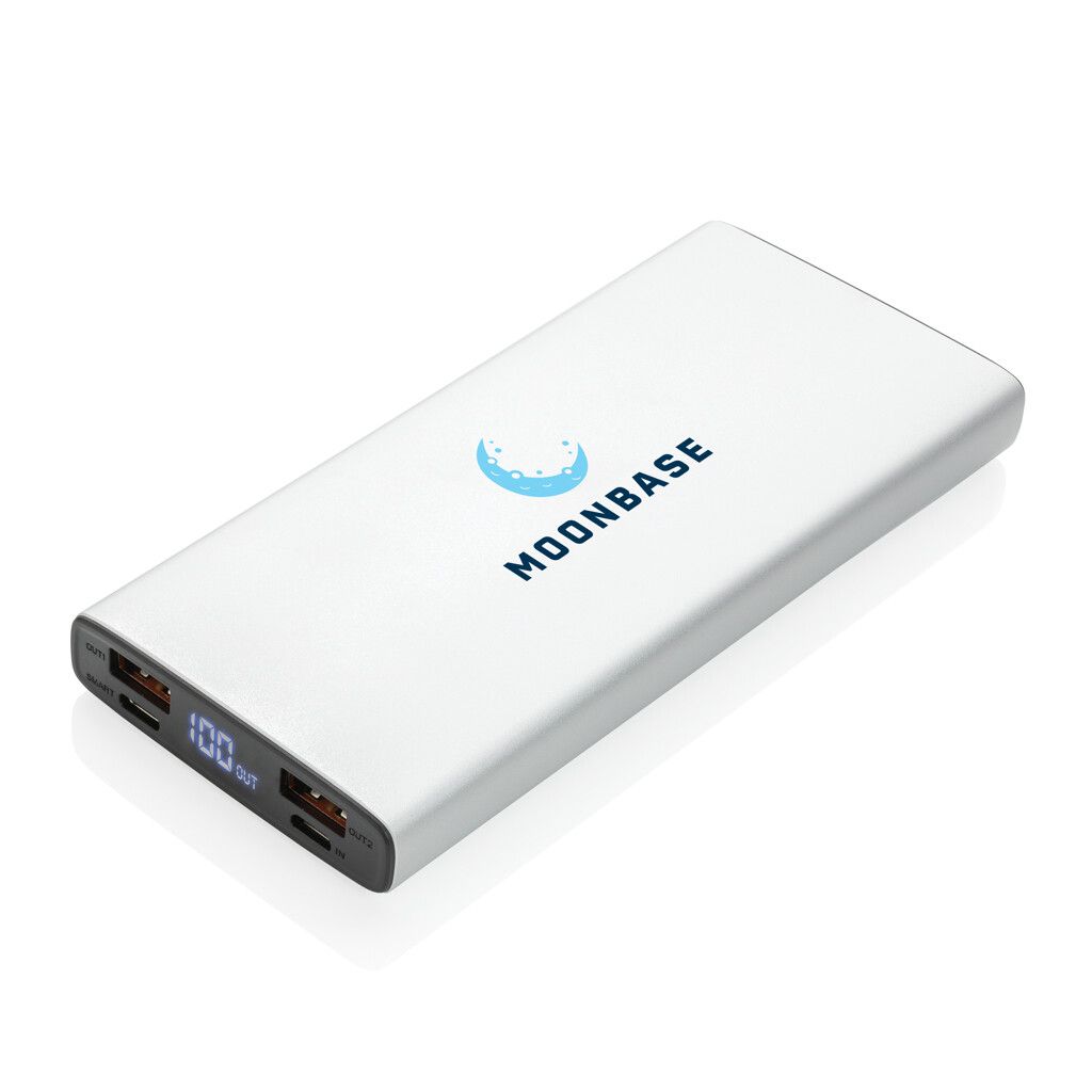 18W PD Powerbank mit 10.000 mAh aus Aluminium - silber-434