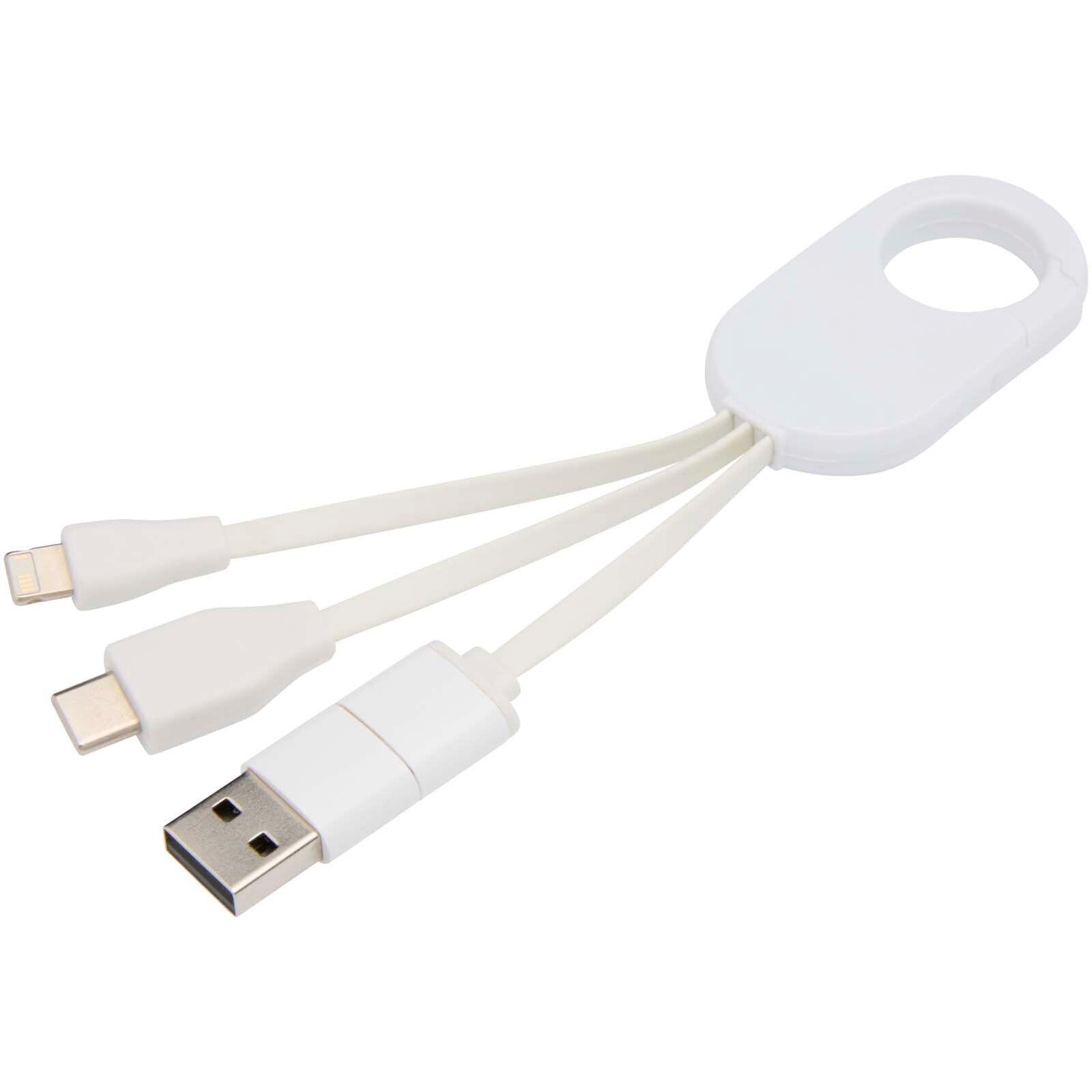 Troop 4-in-1 Ladekabel aus recyceltem Kunststoff - weiss-468