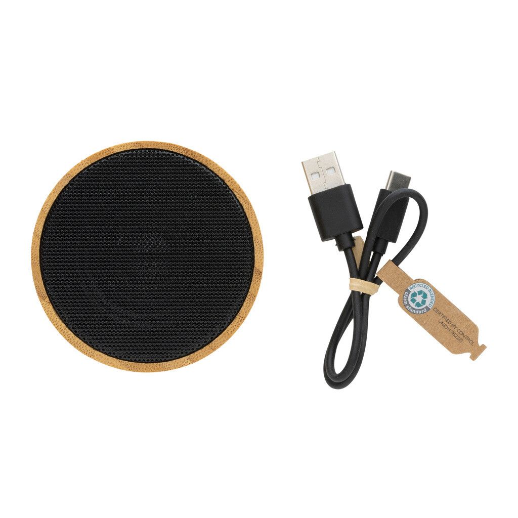 Kabelloser 3W-Lautsprecher aus RCS rKunststoff & Bambus - schwarz-362
