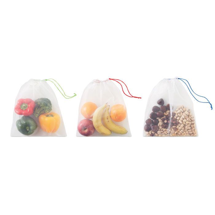 Obst/Gemüsenetze 3teilig VEGGIE SET RPET - weiß-22