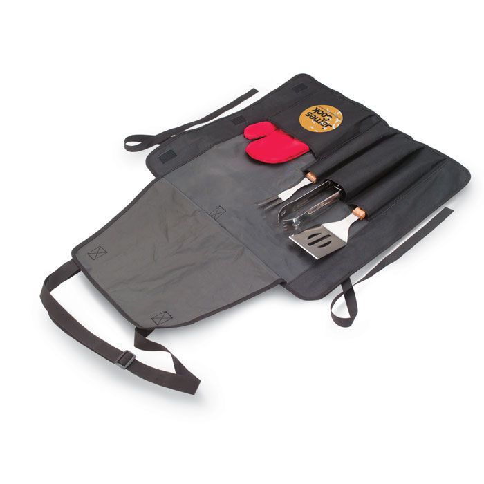 BBQ Schürze mit BBQ Werkzeug DONAU EAST - schwarz-655