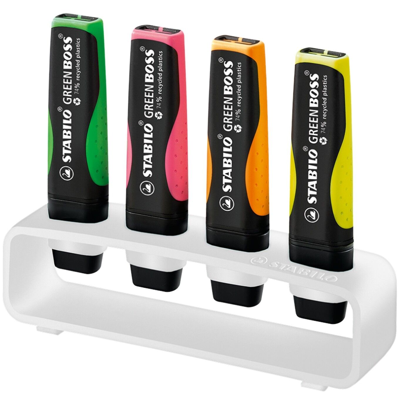 STABILO GREEN BOSS 4er Tisch-Set Leuchtmarkierer - weiß-364
