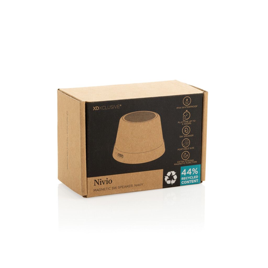 Nivio magnetischer 5W-Speaker aus RCS recyceltem Aluminium - blau-401