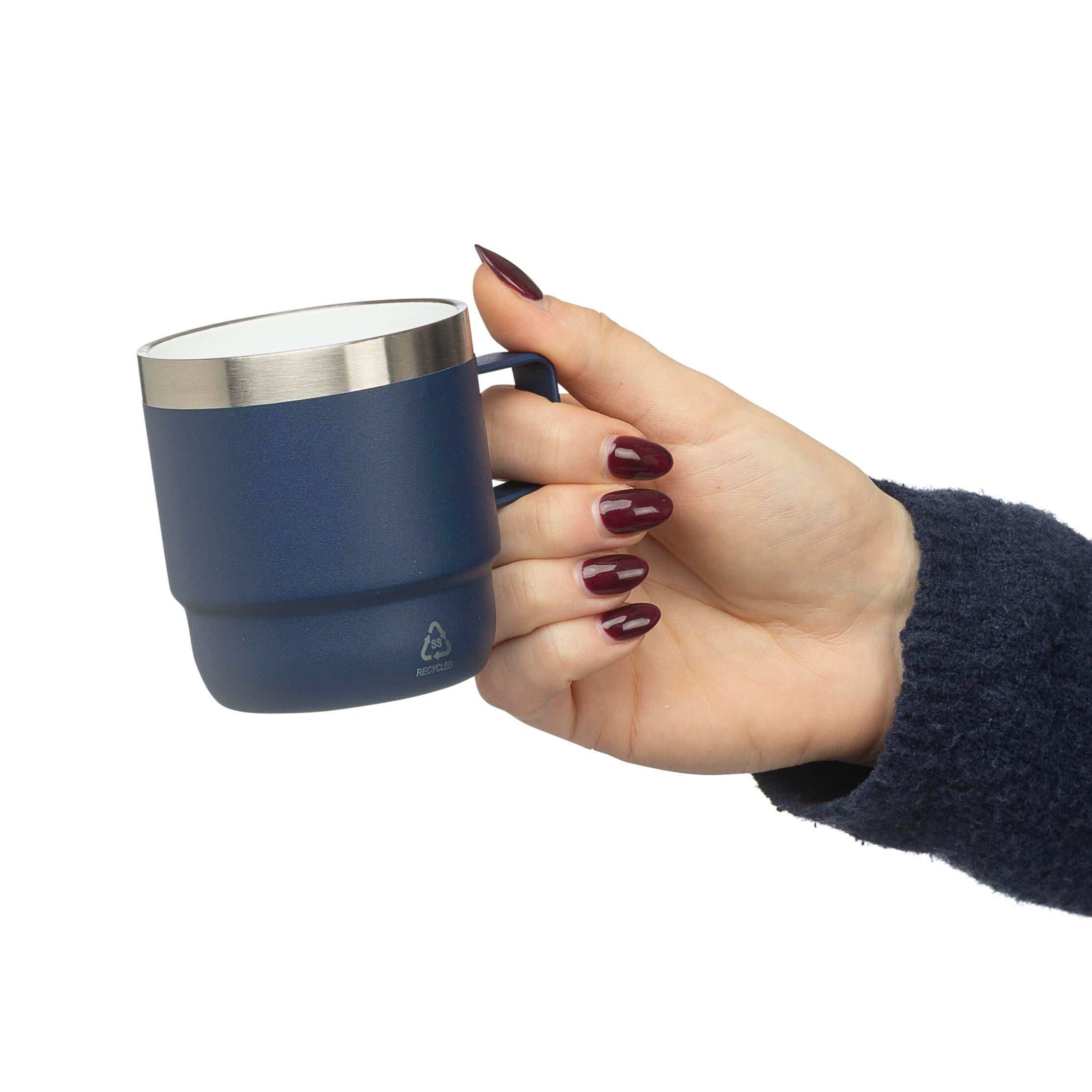 Recycelter Edelstahl-Becher mit doppelter Wand (180 ml) Lilia - weiß-822