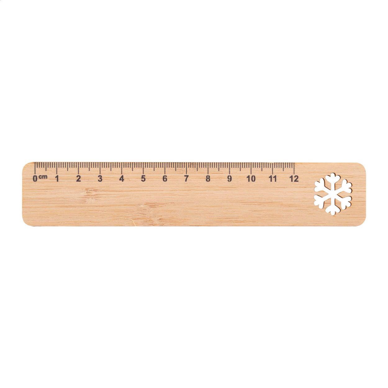 Lopsmarka Bambuslineal - Schneeflocke - natur-900