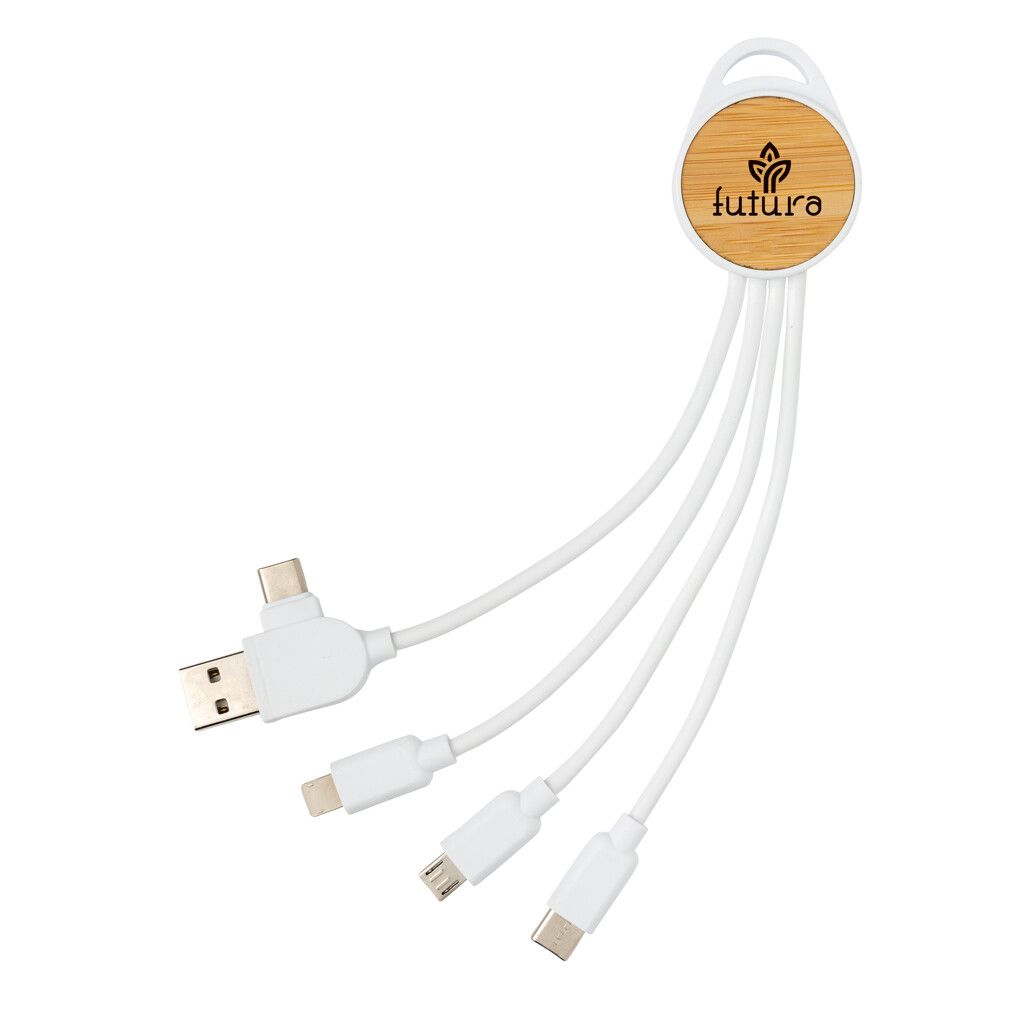 rundes Ontario 6-in-1 Kabel aus RCS recyceltem Kunststoff - weiß-650
