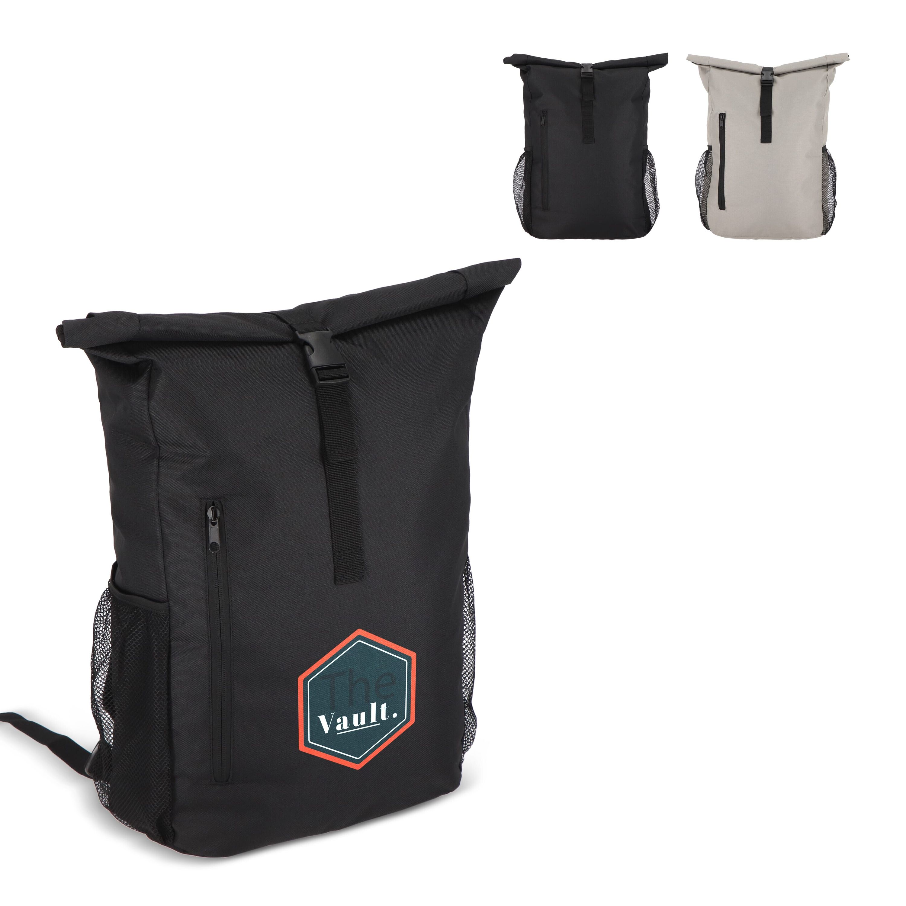 R-PET 600D Rolltop Fahrrad-Rucksack 20L - grau-420