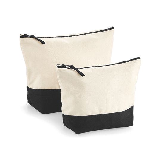 Dipped Base Canvas Accessory Bag - natural - black-261