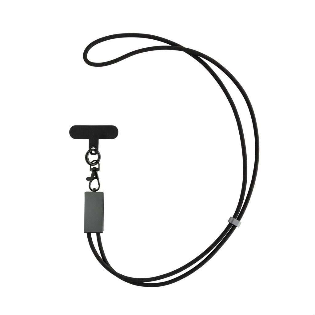 Terra 60Wduales Ladekabel aus RCS recyceltem PET mit Lanyard - grau-490
