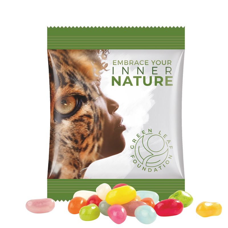 Minitüte 10 g, Folie weiß, Jelly Beans-694