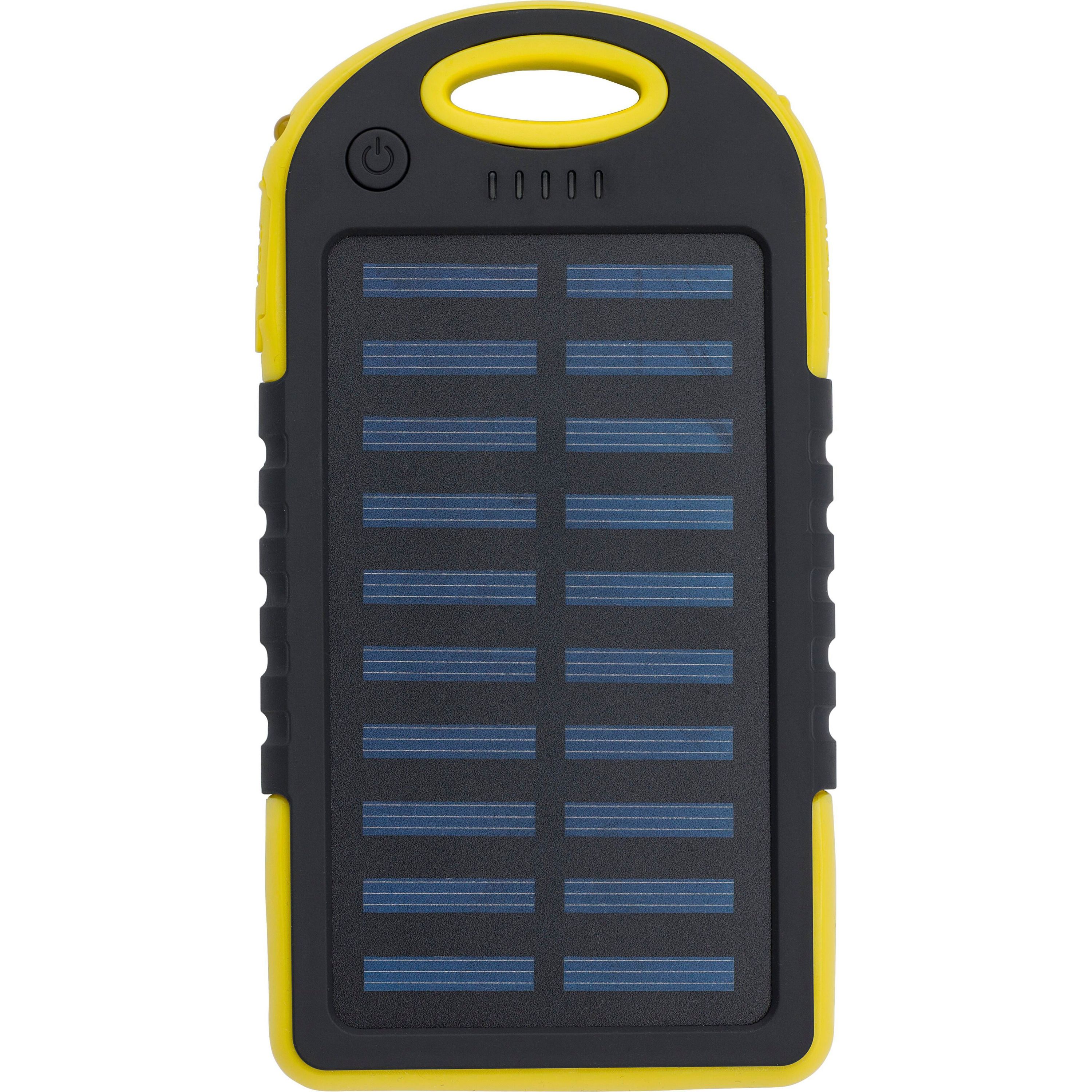 Gummierte ABS Solar-Powerbank Arin - gelb-252