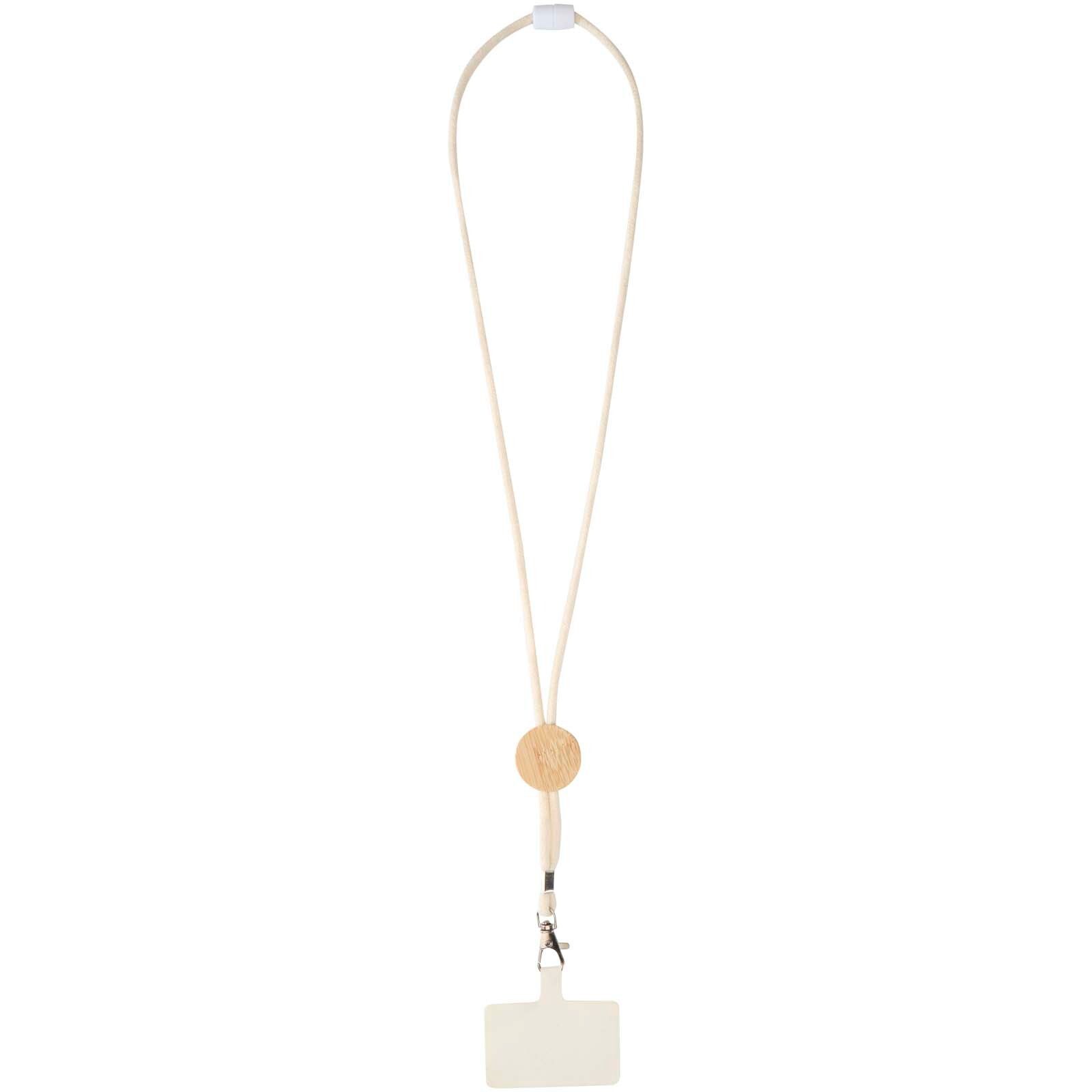 Adhab Smartphone Lanyard mit Bambusdetails - weiss-324