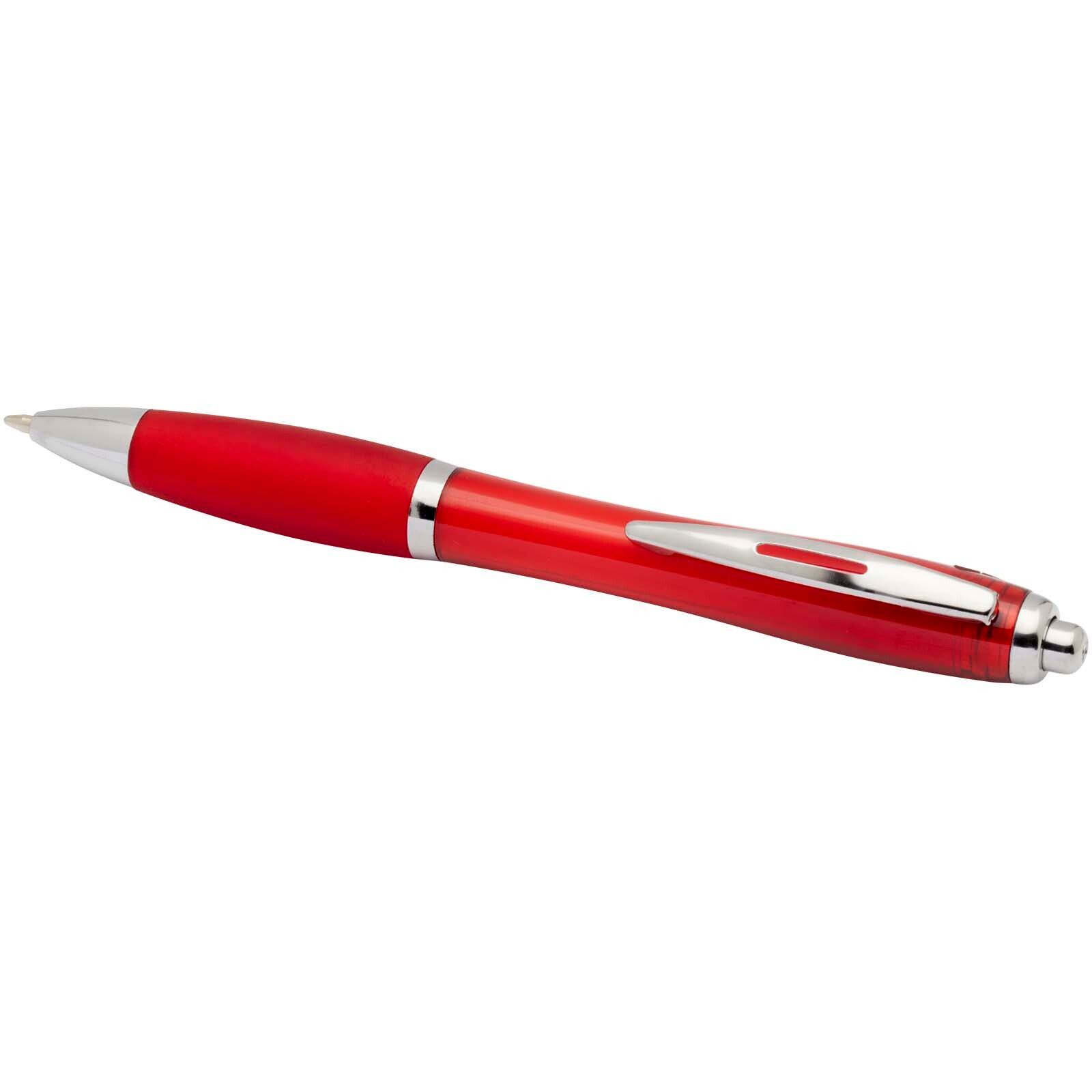Nash RCS Kugelschreiber aus recyceltem Kunststoff mit farbigem Schaft und Griffzone (blaue Tinte) - rot-967