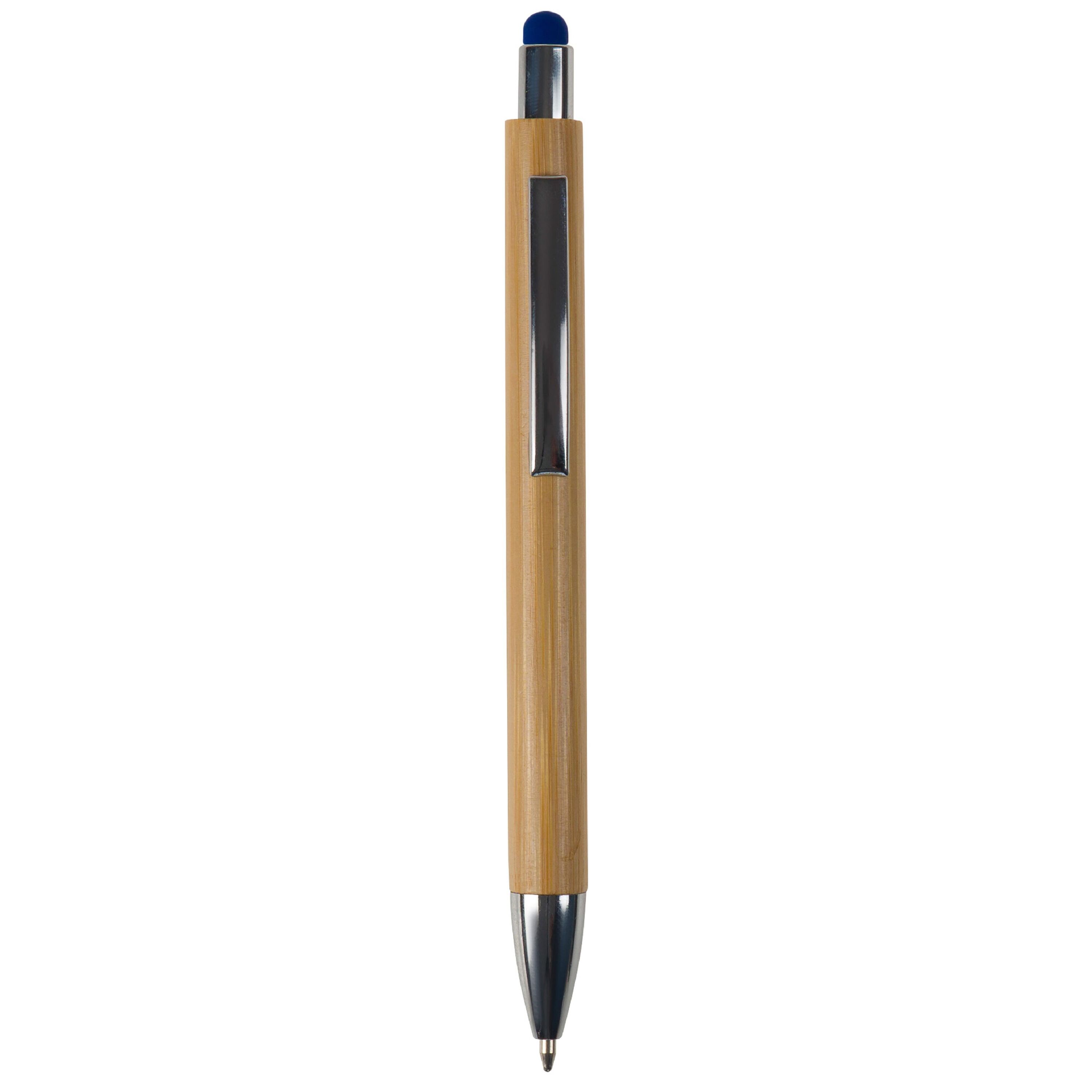 Bambus Kugelschreiber New York mit Touchpen - blau-968