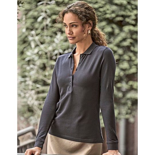 Women´s Luxury Stretch Long Sleeve Polo - white-781
