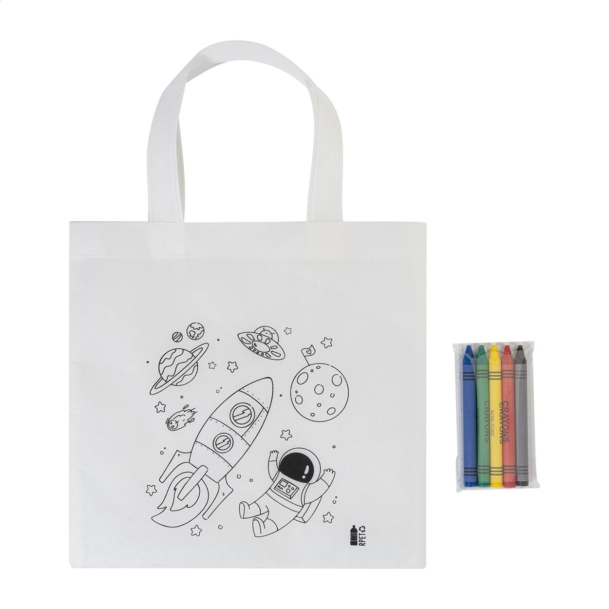 Spacolo RPET Tasche zum Bemalen - weiß-115