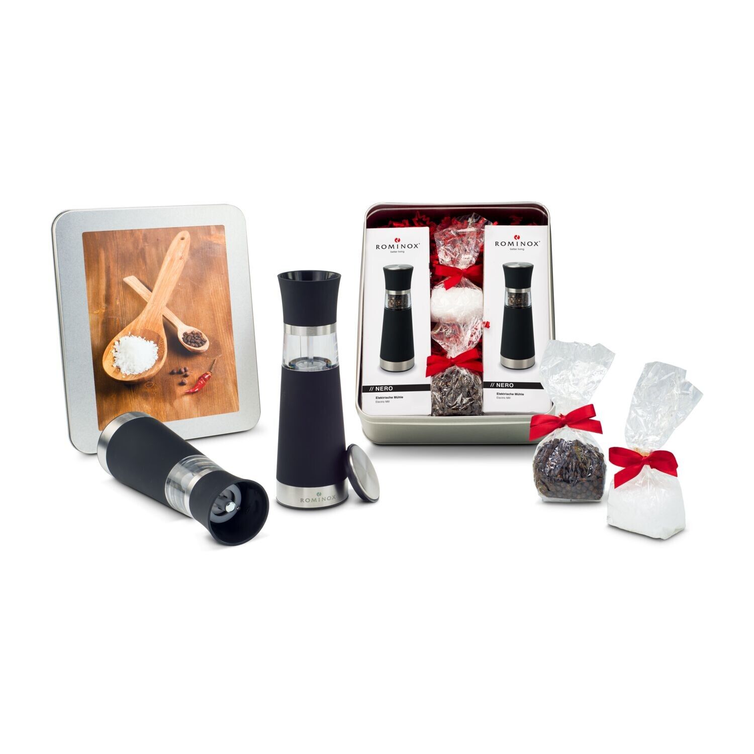 Geschenkset Salz- & Pfeffermühlen Set - in Silberdose-221