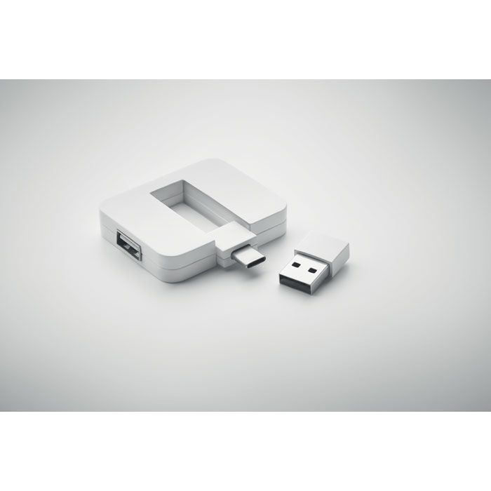4 Port USB Hub SQUARE-C - weiß-942
