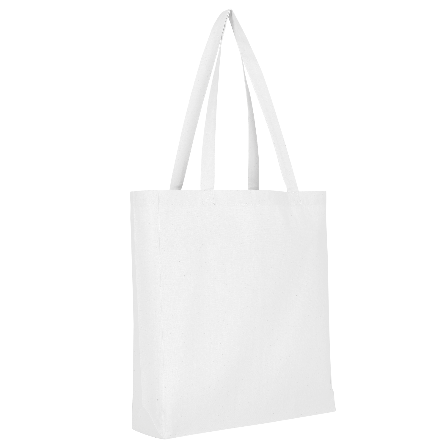 Baumwolltasche - lange Henkel & Boden- und Seitenfalte - weiß-558