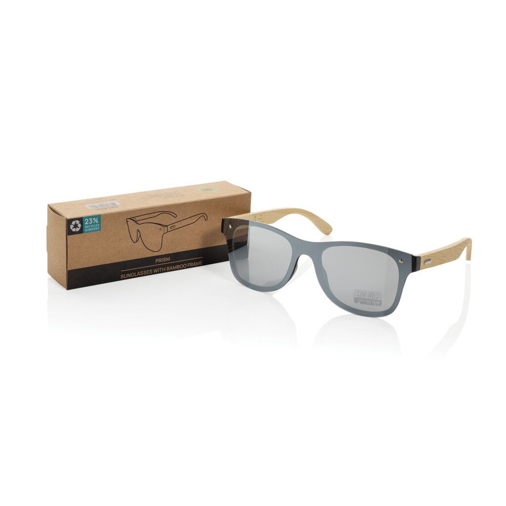 Prism Sonnenbrille aus RCS rec. Kunststoff mit Bambusbügeln - braun-86