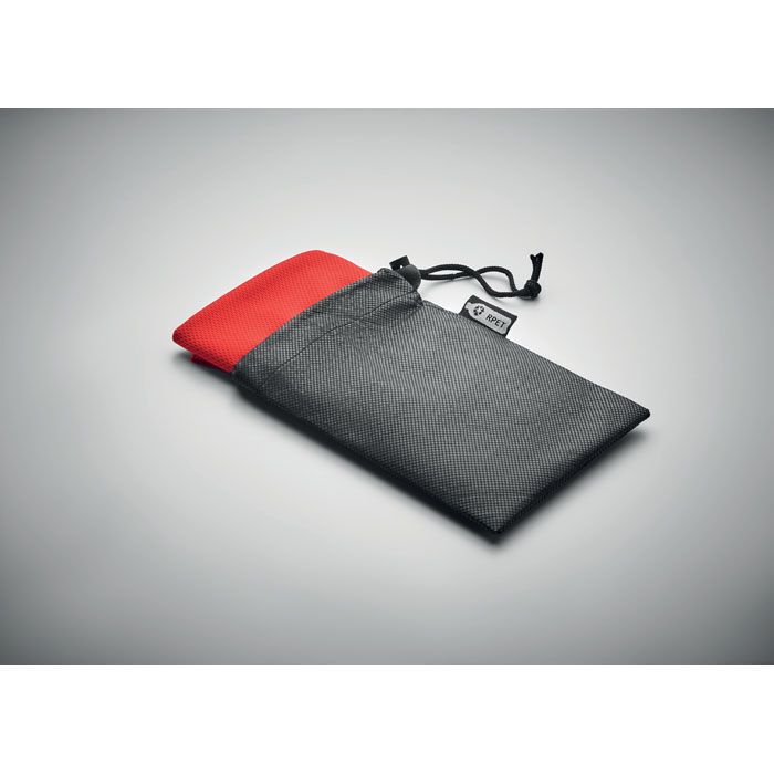 RPET Sporthandtuch mit Beutel TUKO RPET - rot-551