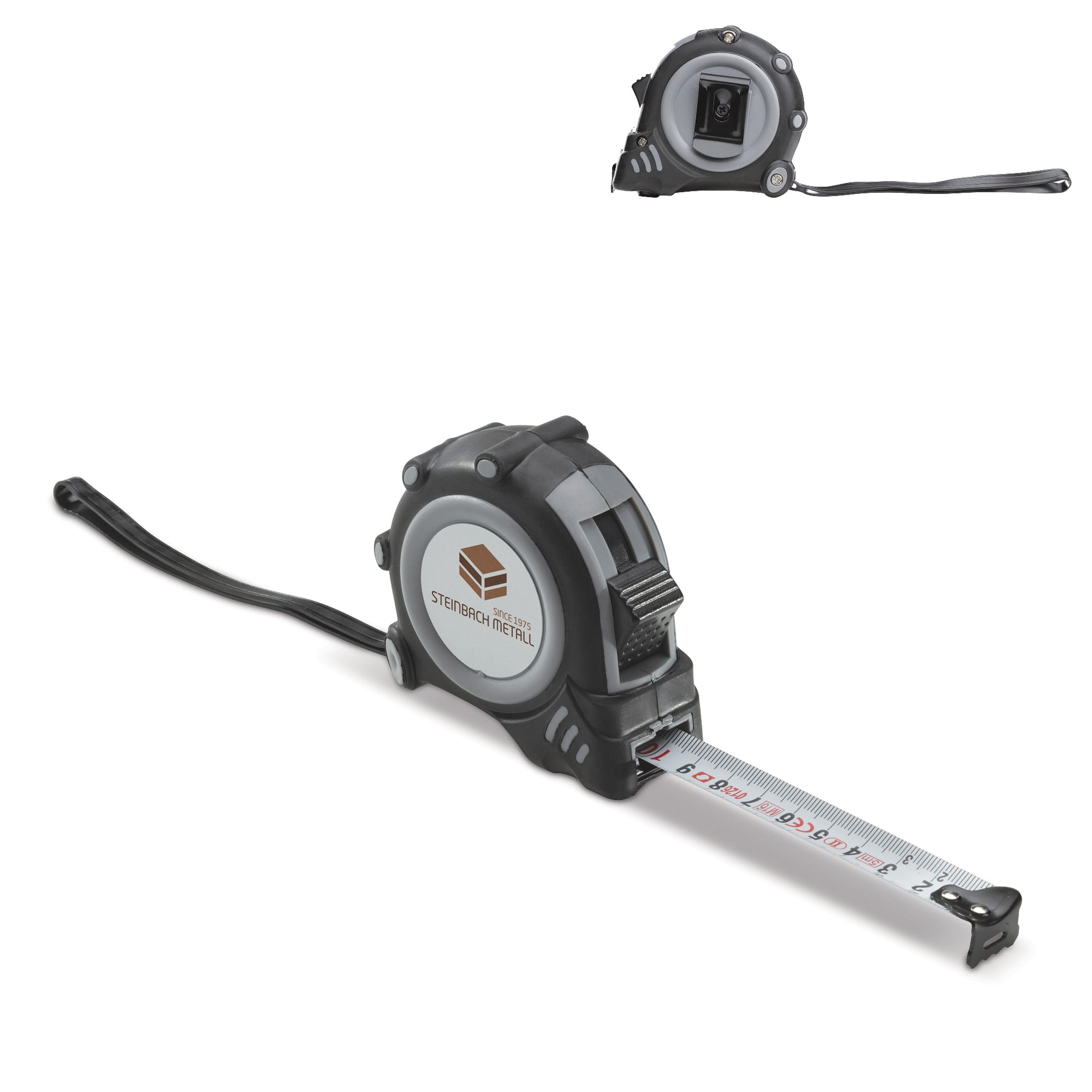 Maßband Fix 5m - grau  -  schwarz-256