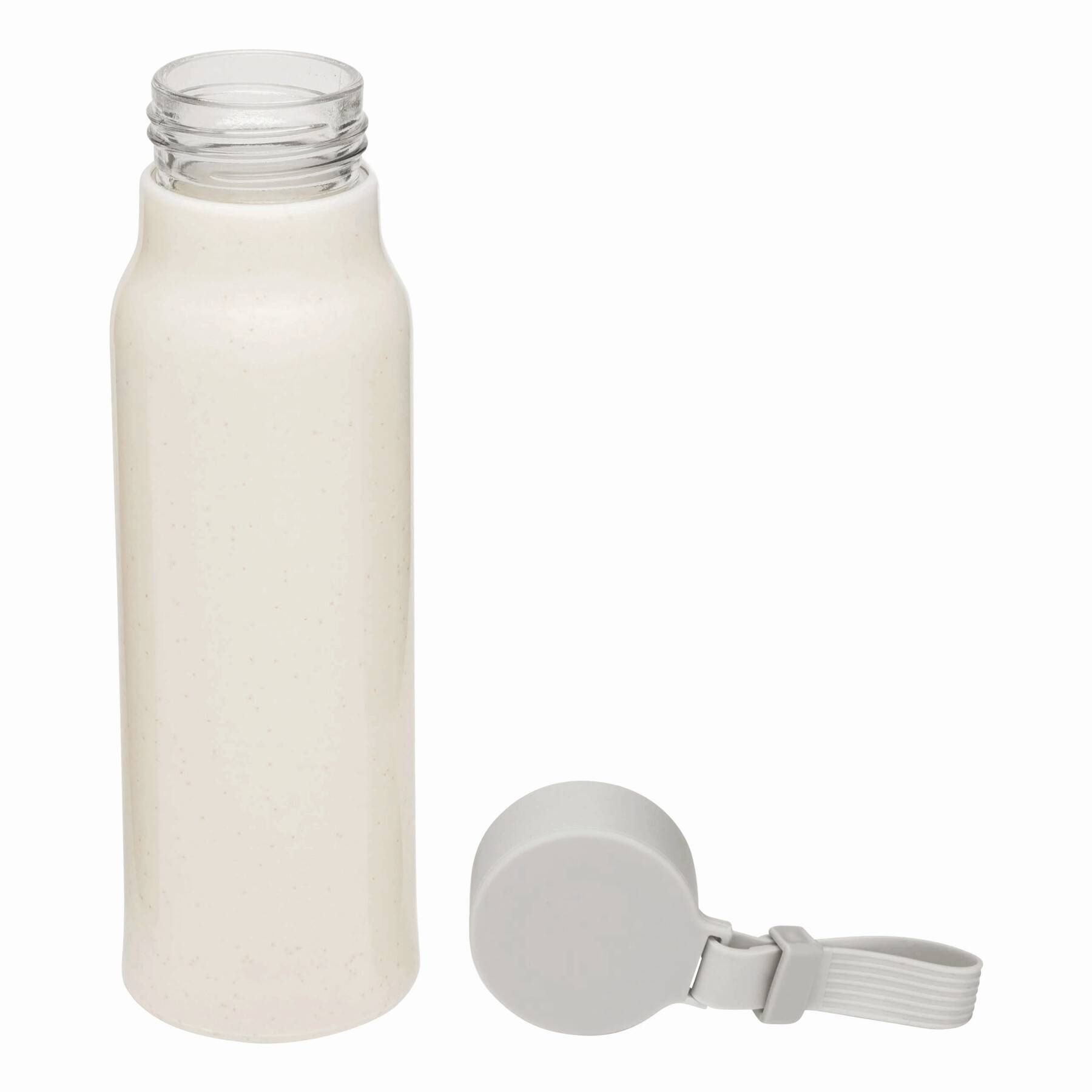 Glas-Trinkflasche ECO DRINK mit Ummantelung - beige-722