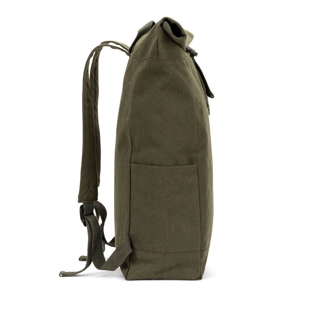 SAINT Roll-Top-Rucksack aus recyceltem Baumwolle und recyceltem Polyester (380 g/m²) - dunkelgrün-865
