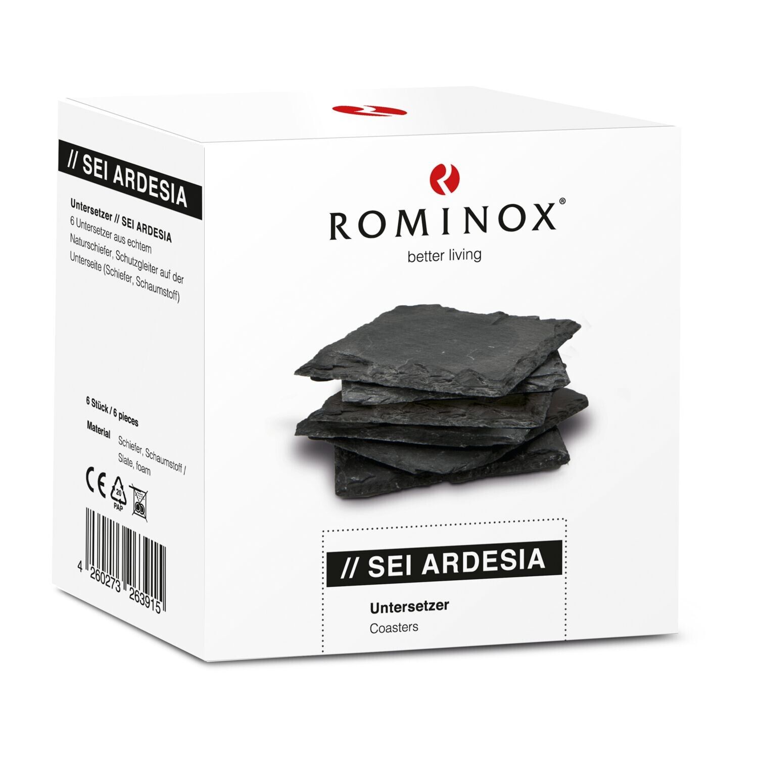 ROMINOX® Untersetzer 6er Sei Ardesia - Schiefer-343