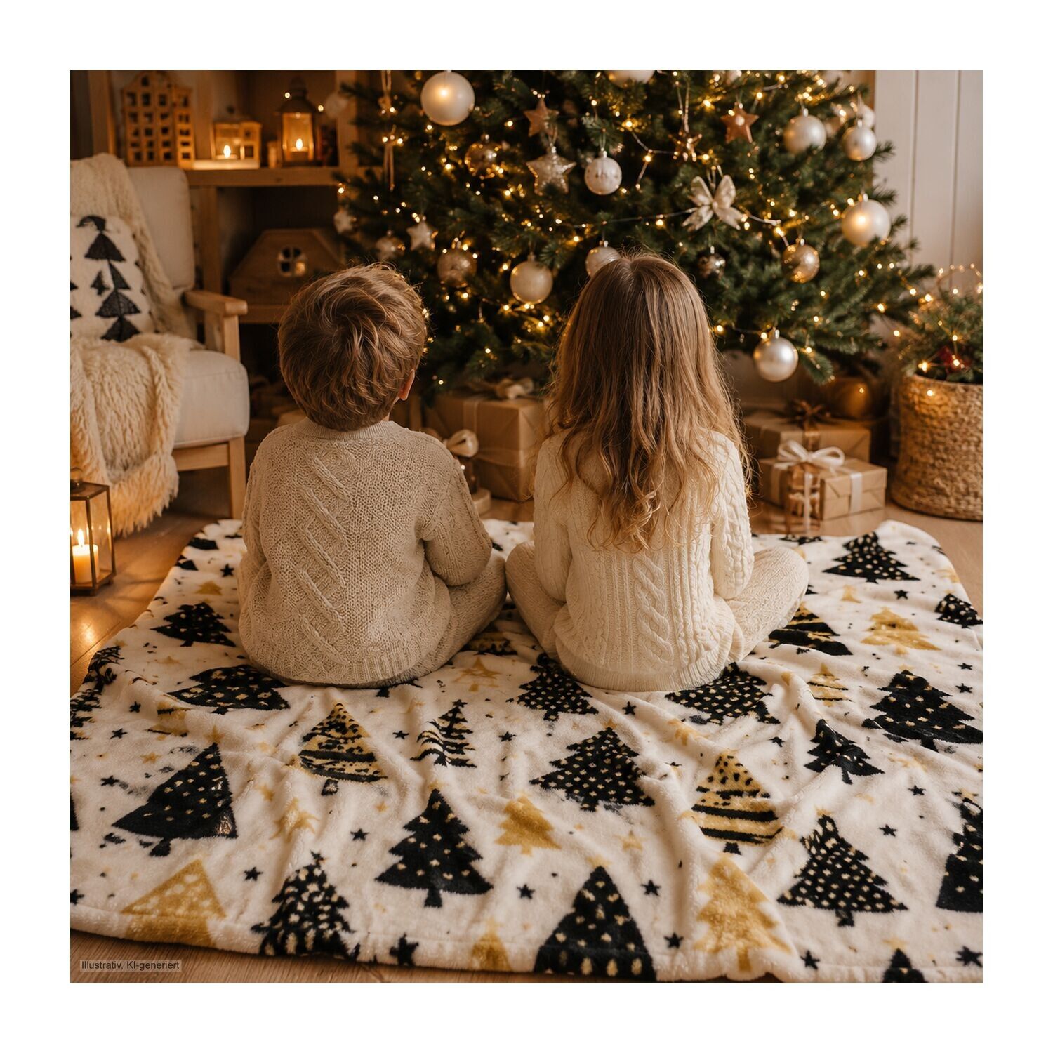 Kuscheldecke Merry Christmas - 120 x 150 cm, 190 g/m²-794