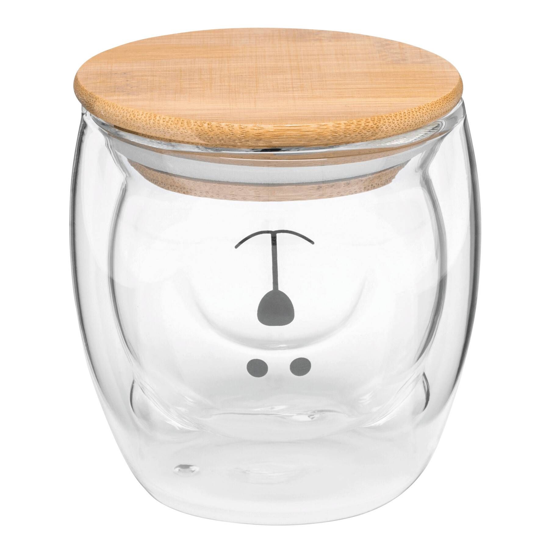 Glas BAMBOO BEAR - braun - transparent-83