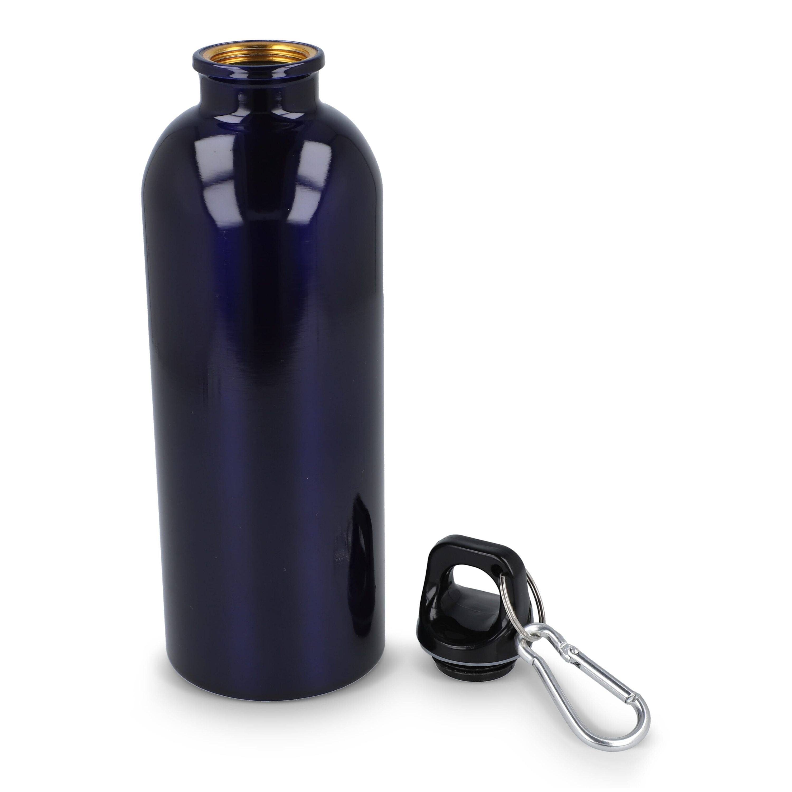 R-Edelstahl einwandige Flasche mit Karabiner 500 ml - dunkelblau-245