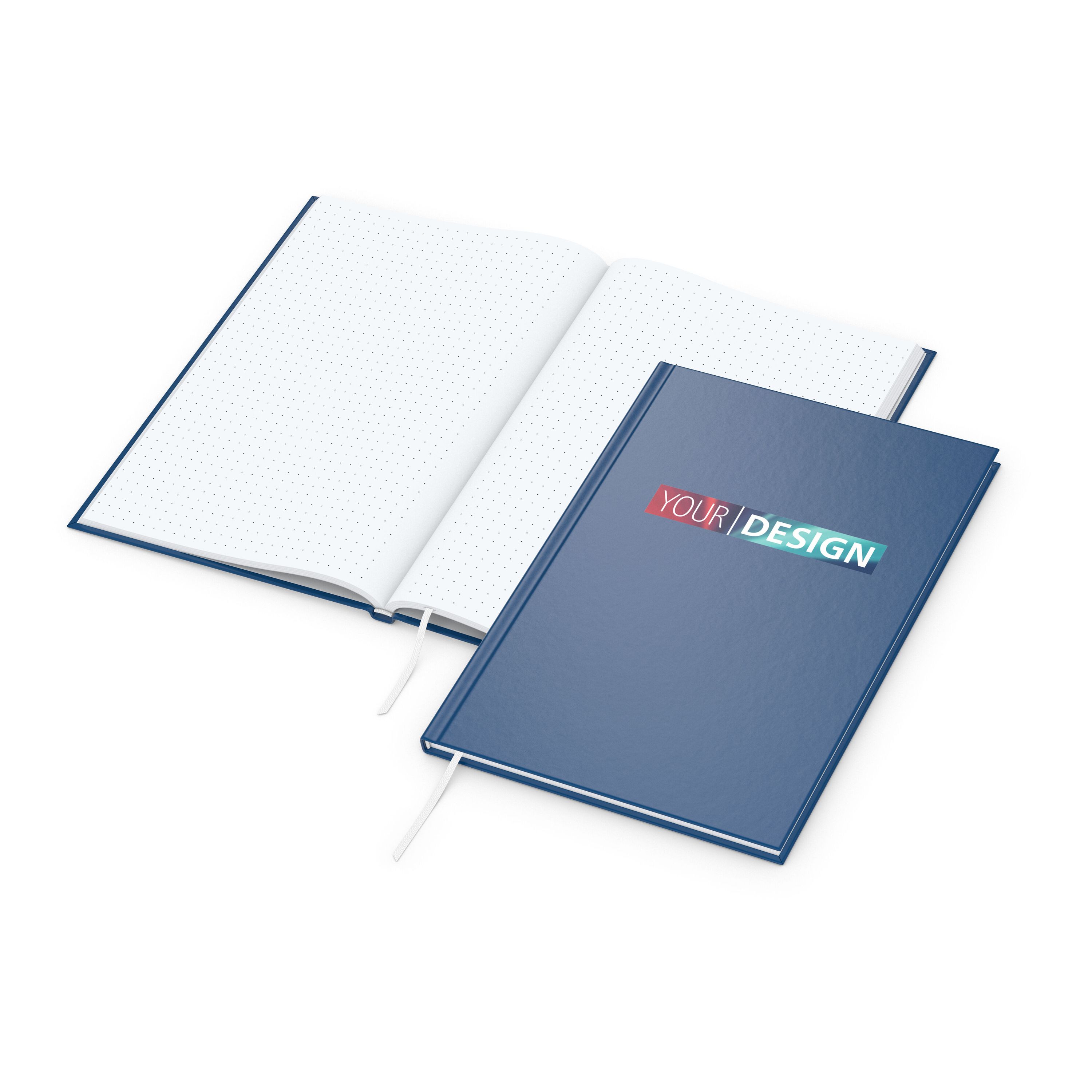 Notizbuch Memo-Book, A5, Punktraster, dunkelblau-313