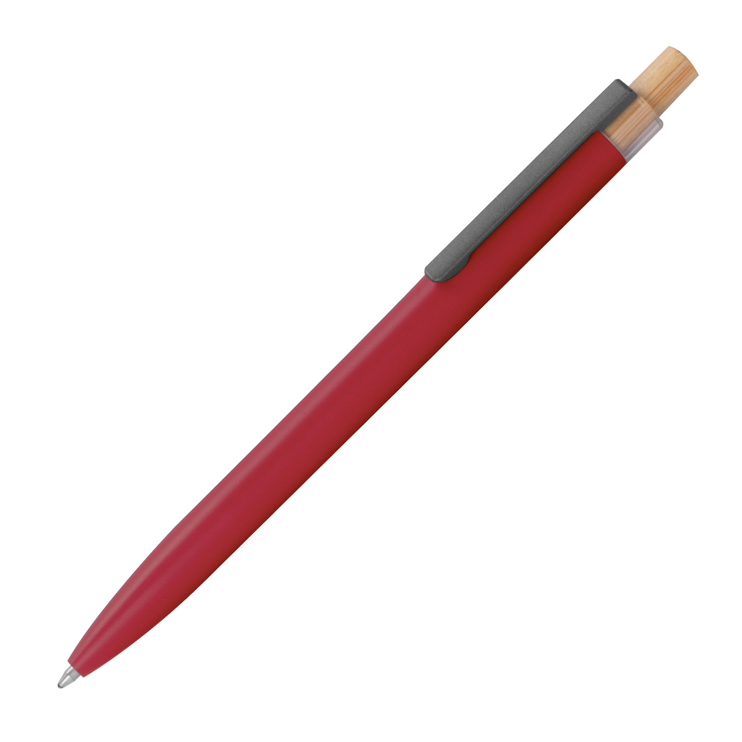 Schreibset mit Kugelschreiber und Rollerball aus recyceltem Aluminium  - rot-831