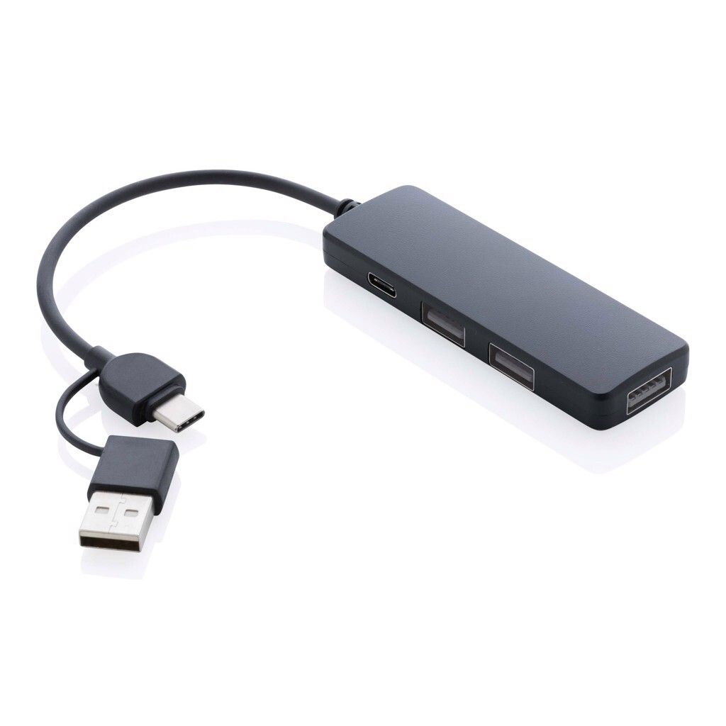 RCS recycelter USB-Hub mit Dual-Input - schwarz-177