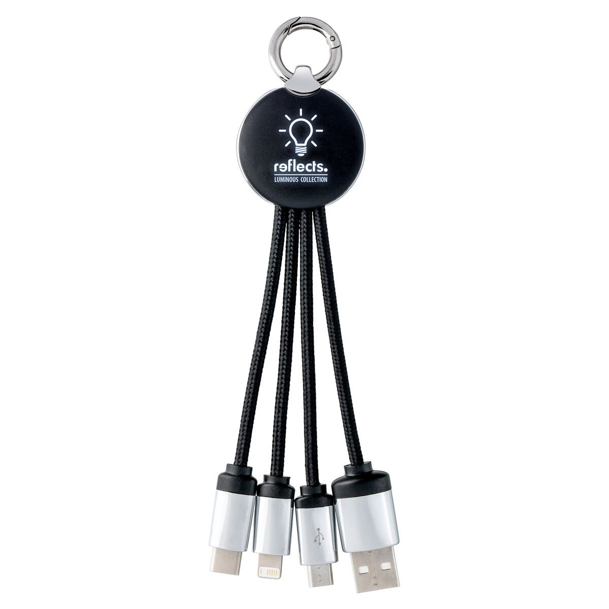 3-in-1 Ladekabel mit Beleuchtung PUHALANI - schwarz - weiß-942
