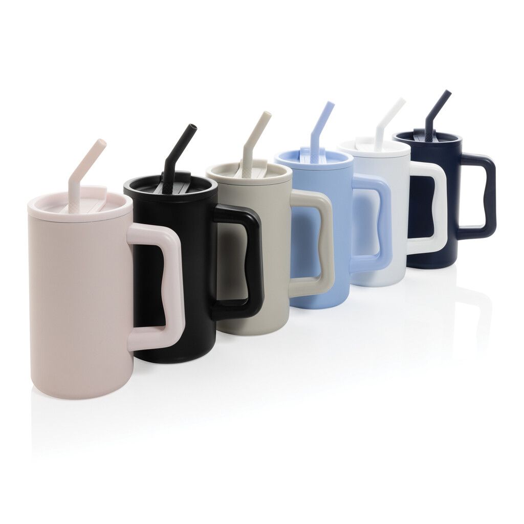 Cube Becher aus RCS recyceltem Stahl 800ml - rosa-574