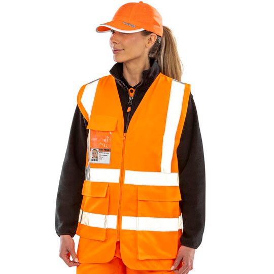 Heavy Duty Polycotton Security Vest - black-118