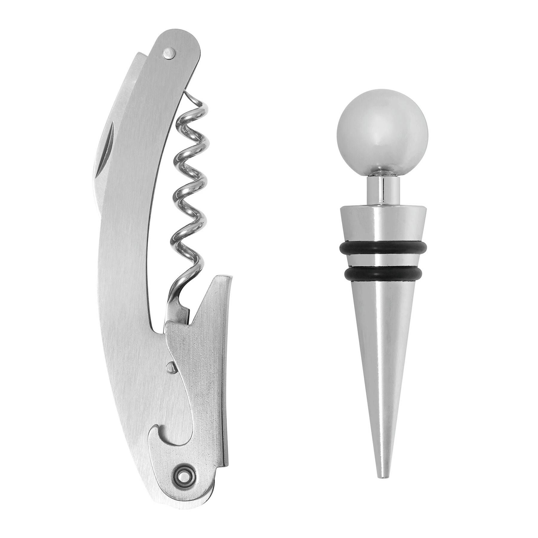 Weinflaschenöffner-Set DUET - schwarz - silber-429