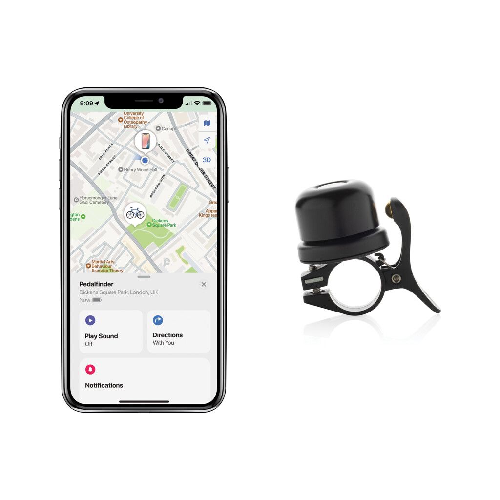 Pedalfinder Fahrradklingel mit weltweiter Ortung - schwarz-705