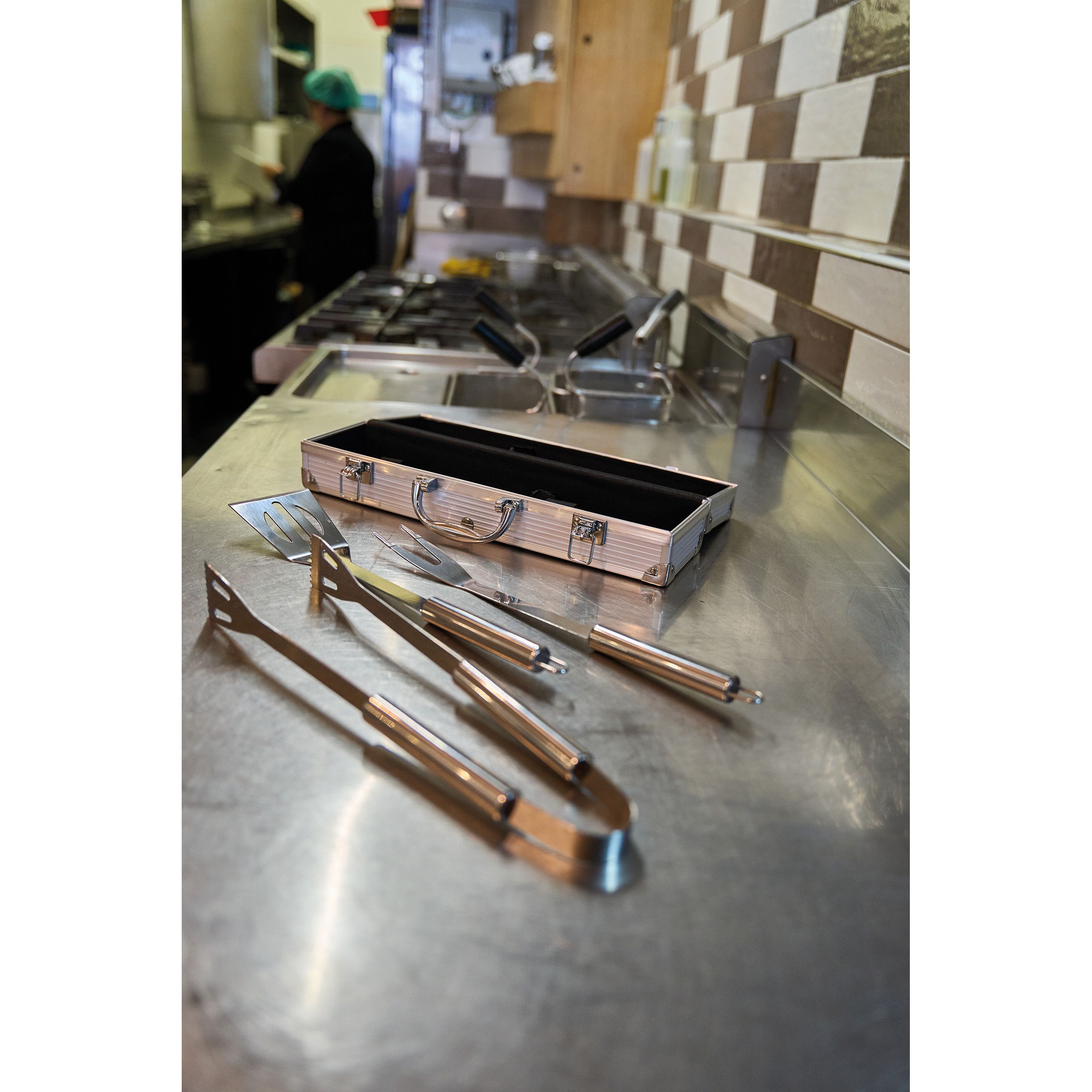 Grillkoffer Oval Plate - silbergrau-734