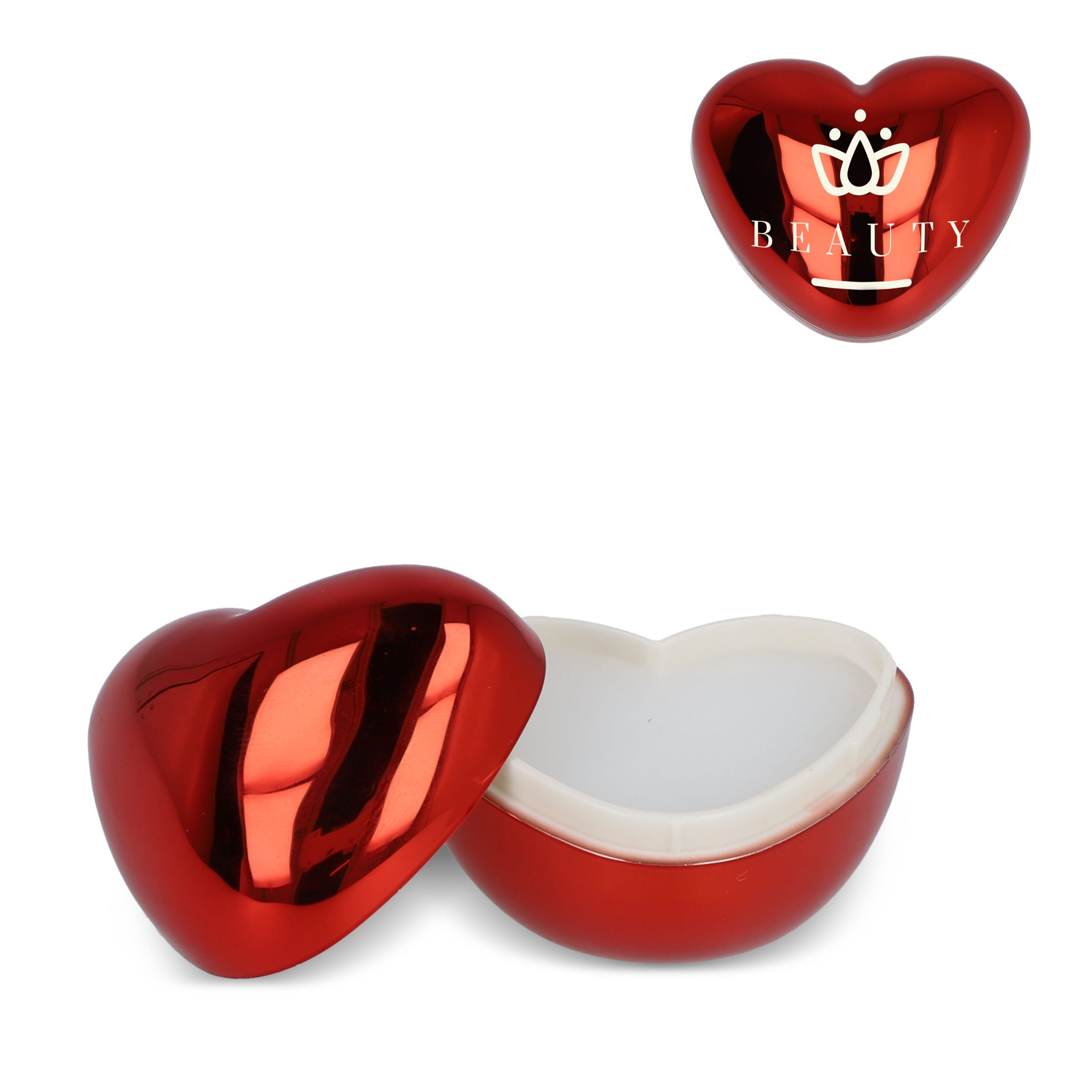 Lippenbalsam in metallischer Herzformdose - rot-700