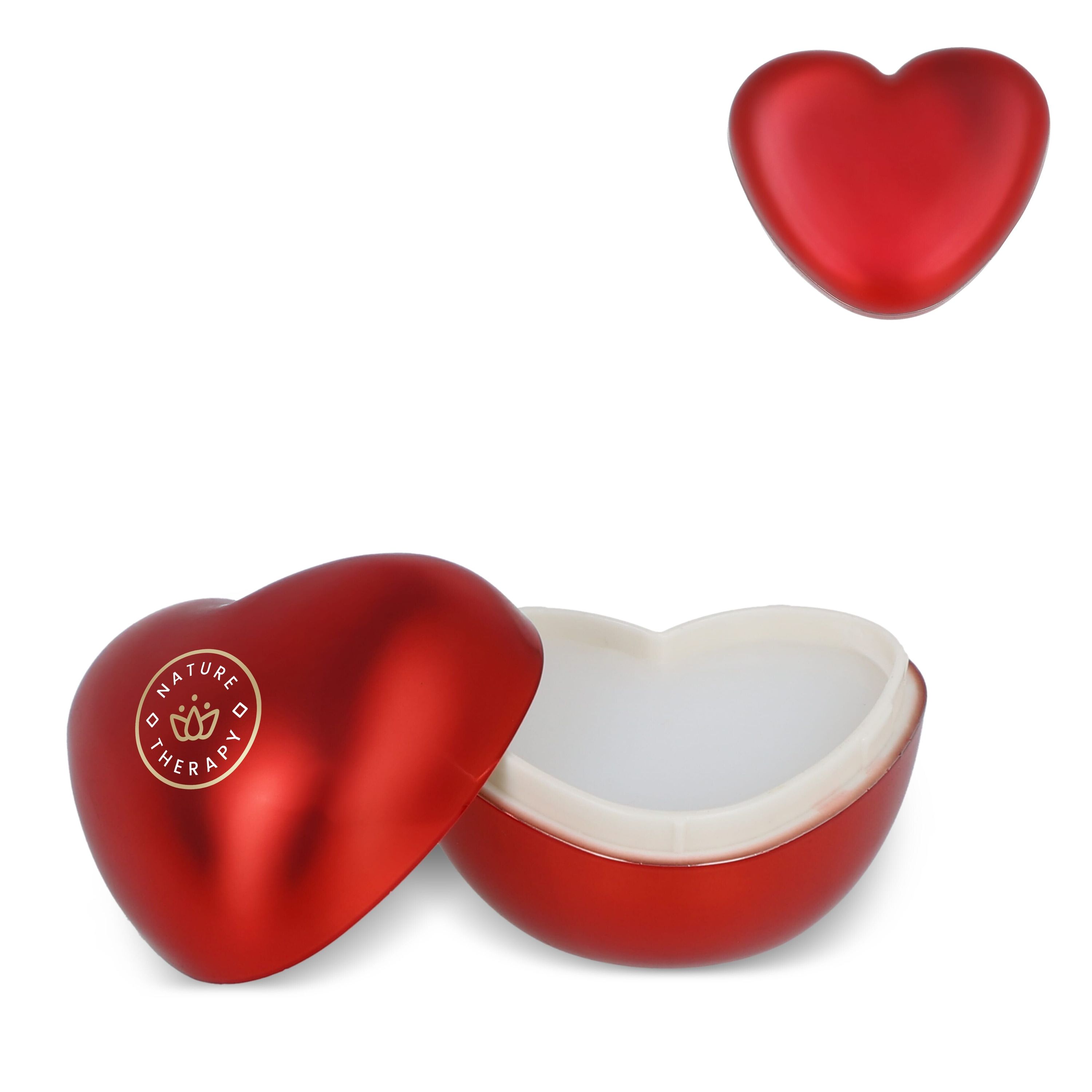 Lippenbalsam in metallischer Herzformdose - rot-700