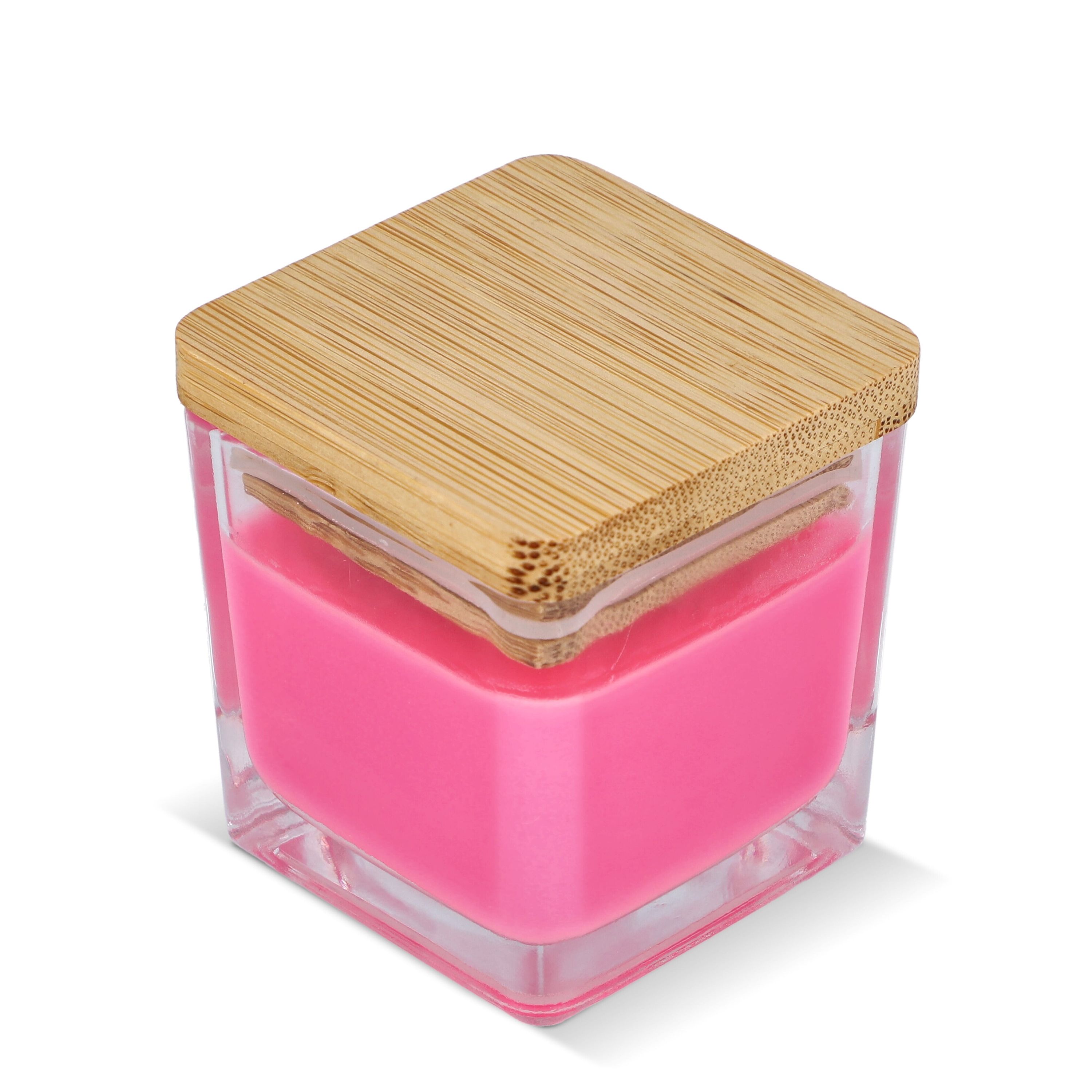 Chakra Kerze auf pflanzlicher Basis im Glasgefäß - rosa-879