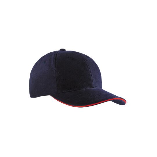 6-Panel Sandwich Cap - navy - red-639