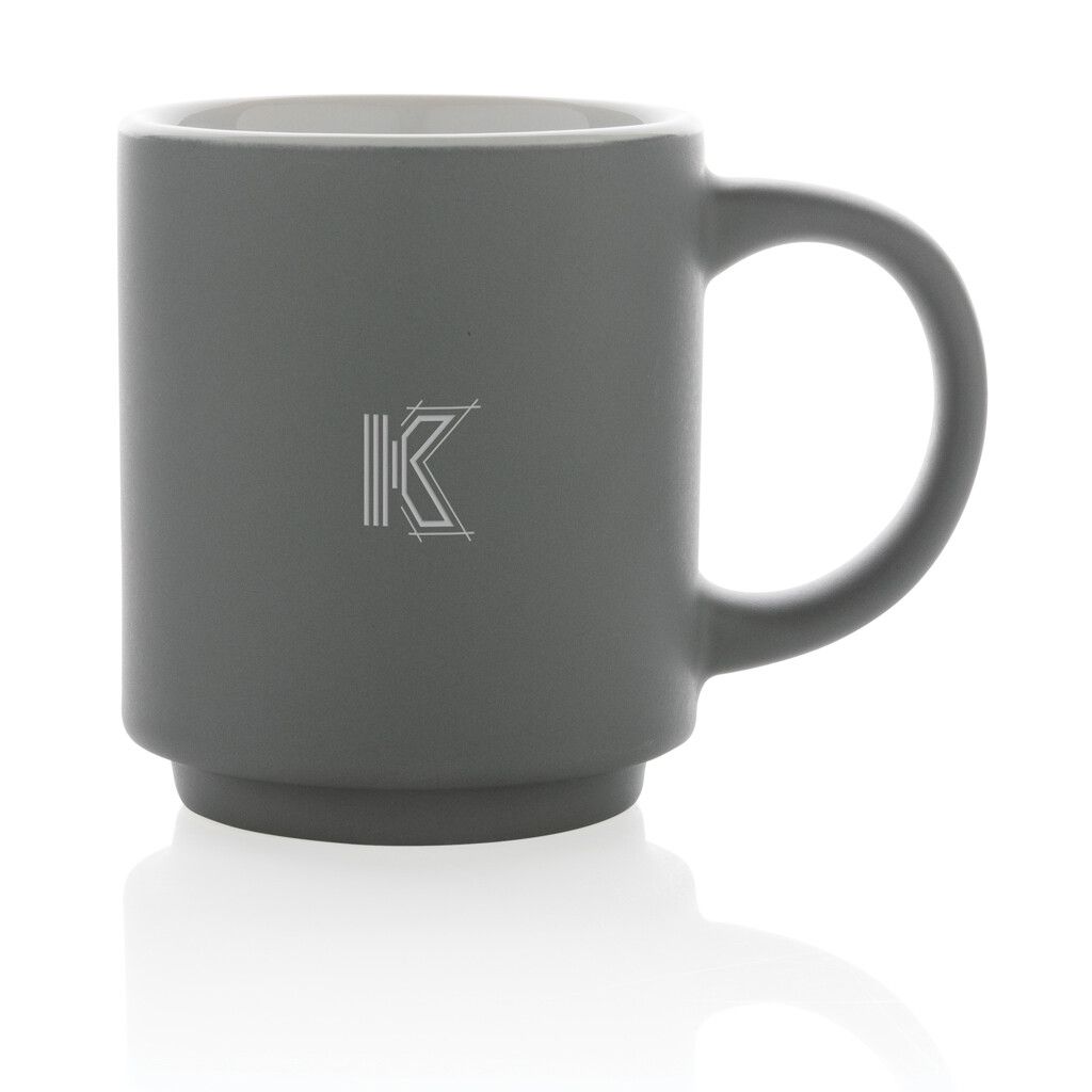 Stapelbare Keramiktasse, 180ml - grau-900